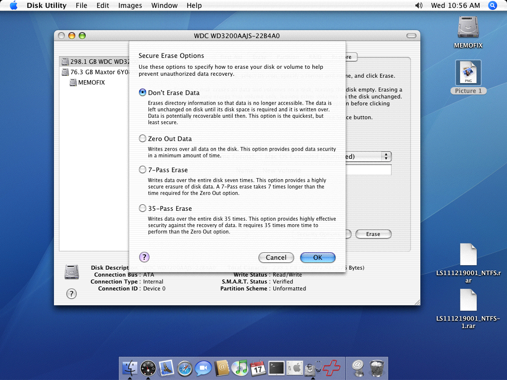Secure Erase Options on the MAC Secure Erase Options on the MAC